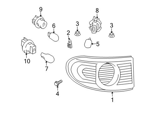 2010 Toyota FJ Cruiser Bulbs Diagram 5 - Thumbnail