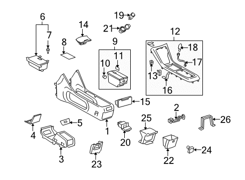 2007 Toyota Highlander Spring, Ash Receptacle Diagram for 74124-20120