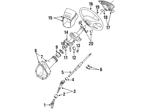 1993 Toyota Celica Nut, Steering Wheel Set Diagram for 90179-12086