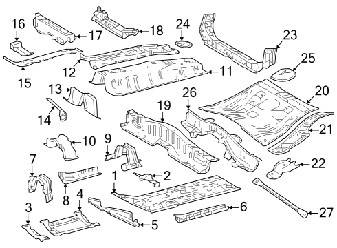 2023 Toyota GR Corolla Member, Front Floor Cross Diagram for 57452-47010