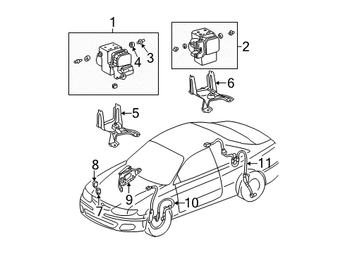 2000 Toyota Solara ABS Components Diagram