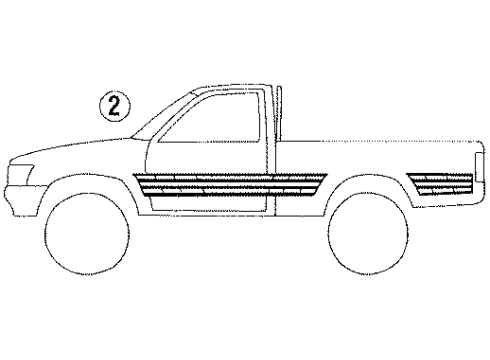 1990 Toyota Pickup Stripe, Rear Deck, Front LH Diagram for 75989-89134