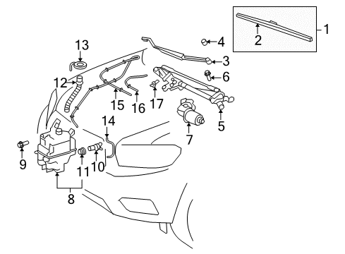 2008 Toyota Highlander Wiper & Washer Components Diagram 6 - Thumbnail