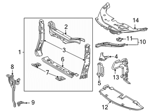 2017 Toyota Mirai Support, Radiator, Lower Diagram for 53218-62010