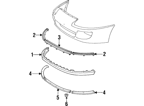 1995 Toyota Supra Retainer, Front Spoiler Side, LH Diagram for 76858-14030