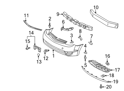 2004 Toyota Prius Molding, Bronze, Front Diagram for 52711-47010-E0