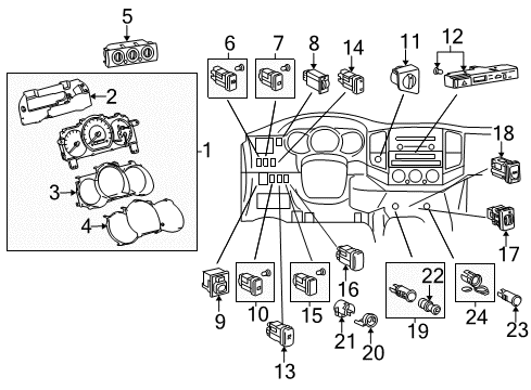 2010 Toyota Tacoma Switch, 4 Wheel Drive Control Diagram for 84724-04010