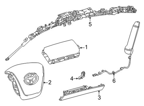 2022 Toyota Mirai Air Bag Components Diagram 1 - Thumbnail