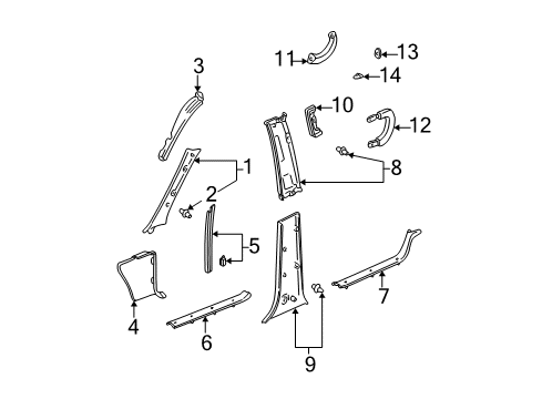 2001 Toyota Sequoia Plate, Front Door Scuff, RH Diagram for 67913-0C030-B0