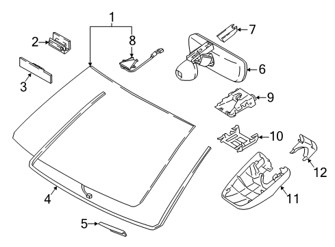 2021 Toyota Land Cruiser Glass - Windshield Diagram