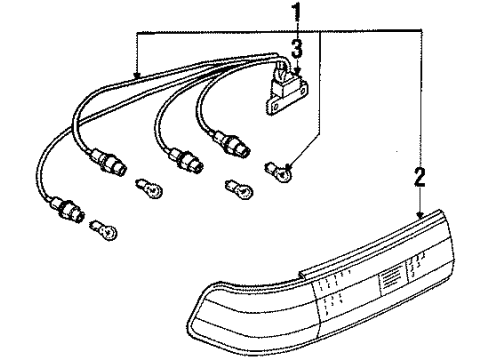 1990 Toyota Corolla Lens, Rear Combination Lamp, RH Diagram for 81551-1A490