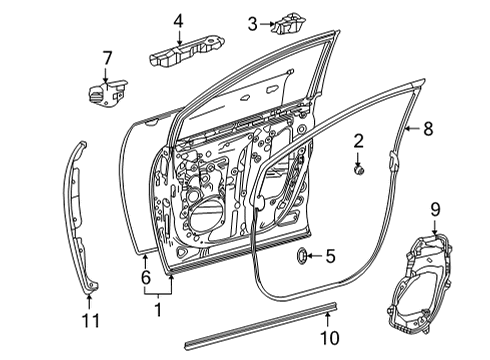 2022 Toyota Sienna Door & Components Diagram 1 - Thumbnail