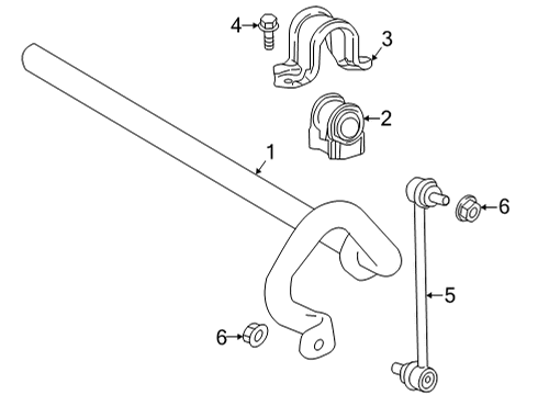 2022 Toyota Highlander Stabilizer Bar & Components - Front Diagram