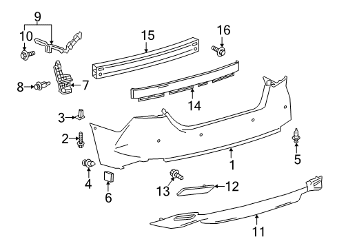 2018 Toyota Camry Rear Bumper Diagram 2 - Thumbnail