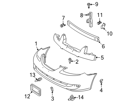 2004 Toyota Solara Bracket, Front License Plate Diagram for 75101-AA050