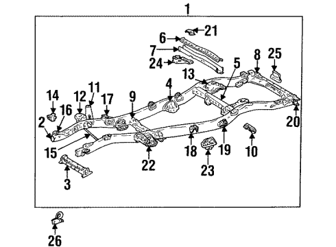 1996 Toyota Land Cruiser Bracket, Rear Spring Support, RH Diagram for 51531-60020