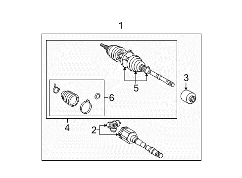 2008 Toyota Highlander Drive Axles - Front Diagram 2 - Thumbnail