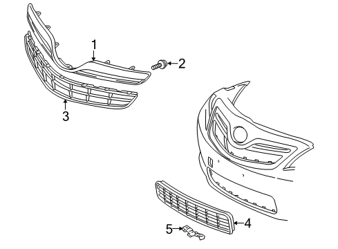 2010 Toyota Camry Grille & Components Diagram 1 - Thumbnail