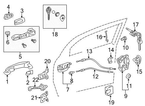 2012 Scion tC Cable Assembly, Front Door Diagram for 69750-21030