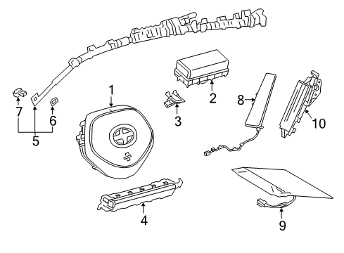 2019 Toyota C-HR Spacer, Curtain Shield Air Bag Clip Diagram for 62189-42010