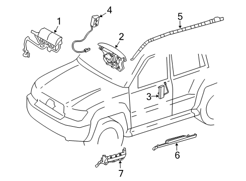 2013 Toyota Land Cruiser Air Bag Components Diagram 1 - Thumbnail