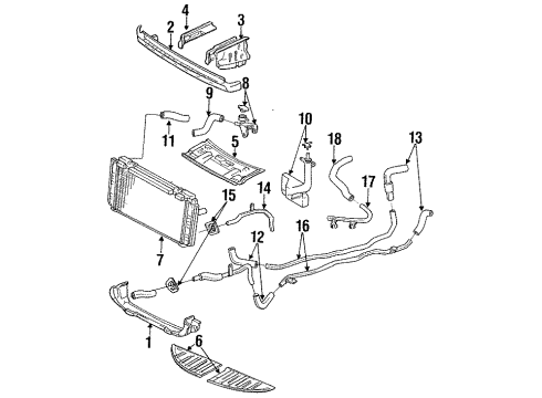 1992 Toyota MR2 Deflector, Radiator Lower Air Diagram for 53294-17020