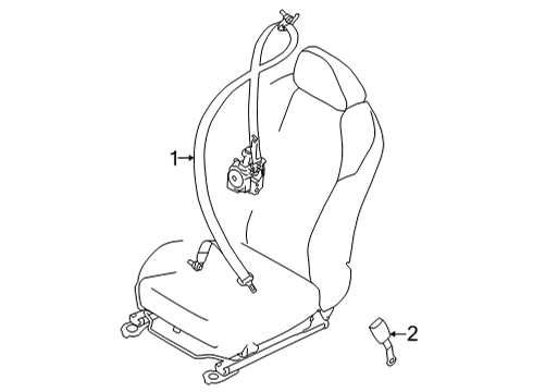 2022 Toyota GR86 BELT ASSY F OUT ULH Diagram for SU003-09793