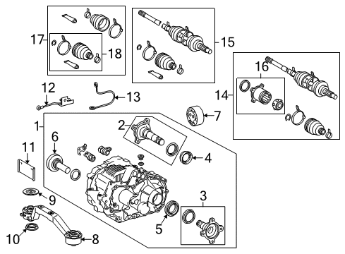 Boot Kit, Rear Drive Shaft, Inboard Joint, Passenger Side Diagram for 04439-12010