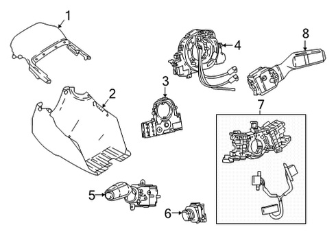 2023 Toyota Mirai Shroud, Switches & Levers Diagram