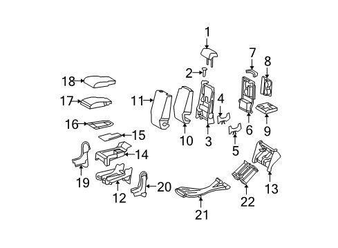 2008 Toyota Tundra Passenger Seat Components Diagram 1 - Thumbnail