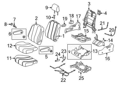 2018 Toyota Sienna No.1 Seat Back Cover Sub-Assembly, Right Diagram for 79013-08140-C1