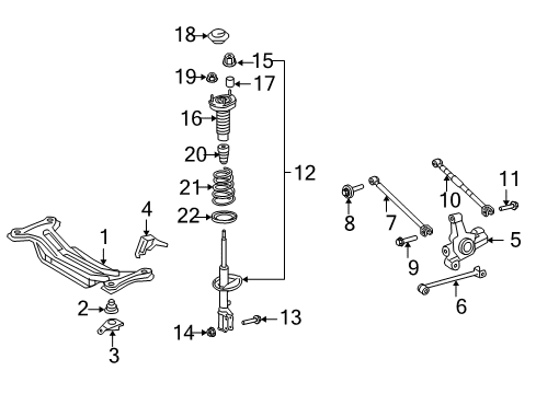 2008 Toyota Camry Rear Suspension Components, Stabilizer Bar Diagram 4 - Thumbnail