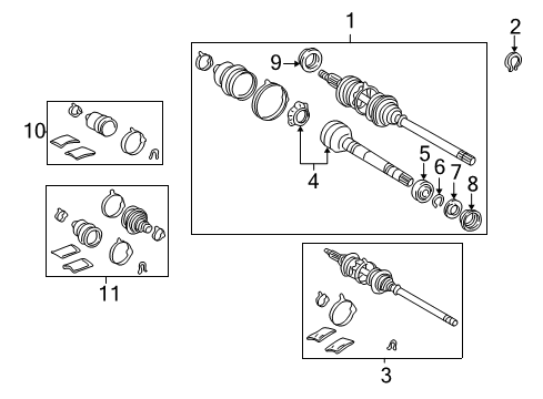 2002 Toyota Avalon Drive Axles - Front Diagram