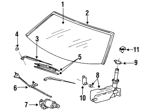 1994 Toyota MR2 Inner Rear View Mirror Assembly Diagram for 87810-17021-22