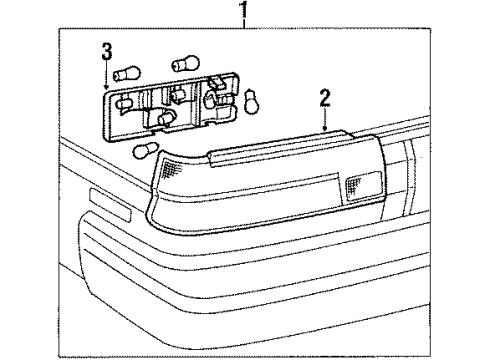 1987 Toyota Tercel Lens, Rear Combination Lamp, LH Diagram for 81561-16400