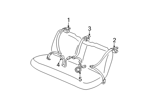 2002 Toyota Solara Rear Seat Belts Diagram