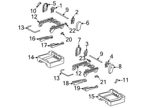 2003 Toyota Sequoia Handle, RECLINING ADJUSTER Release RH Diagram for 72525-0C020-B0