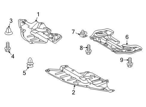 2015 Toyota Venza Splash Shields Diagram