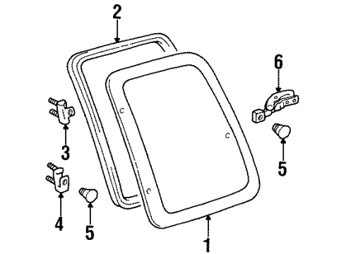 1996 Toyota T100 Glass, Quarter Window, RH Diagram for 62711-34030