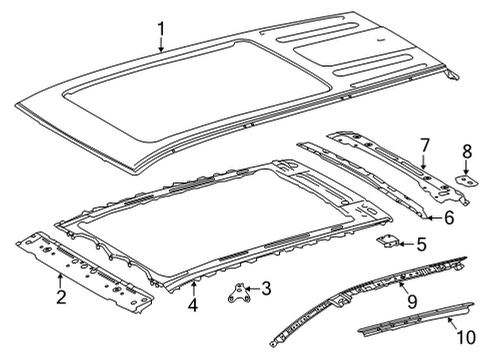 2020 Toyota Highlander Roof & Components Diagram 2 - Thumbnail