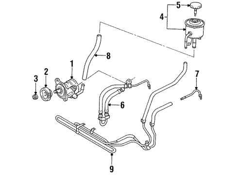 1997 Toyota Land Cruiser P/S Pump & Hoses, Steering Gear & Linkage Diagram 2 - Thumbnail