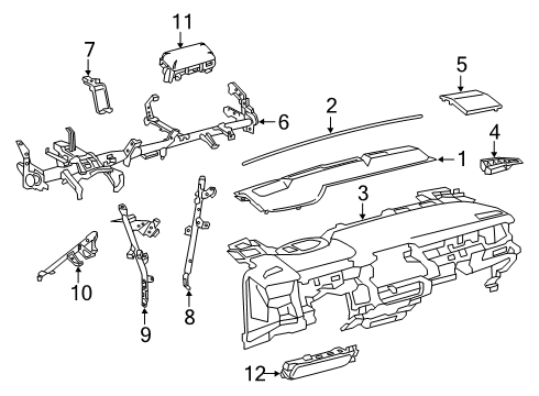 2022 Toyota Corolla Brace Sub-Assembly, Inst Diagram for 55308-12320