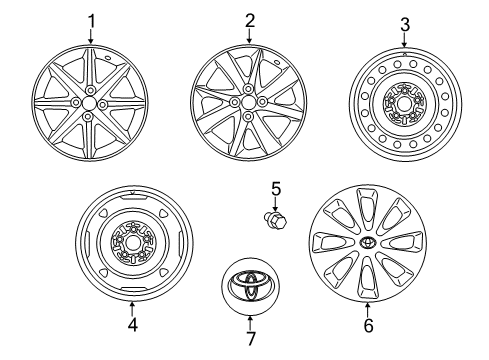 2013 Toyota Prius C Wheel Hub Ornament Sub-Assembly Diagram for 42603-52150