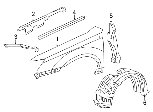 2011 Toyota Avalon Fender & Components Diagram