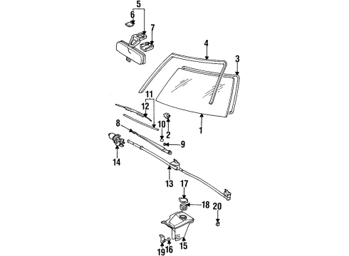 1993 Toyota Corolla Motor And Pump Assy, Windshield Washer Diagram for 85330-06010