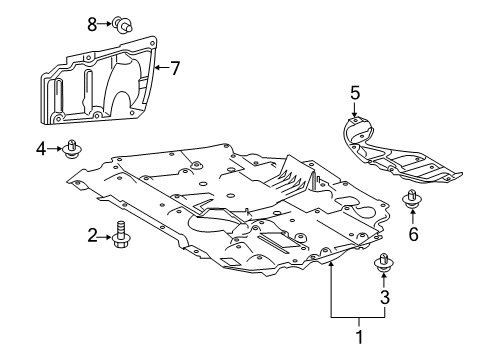 2017 Toyota Corolla iM Splash Shields Diagram