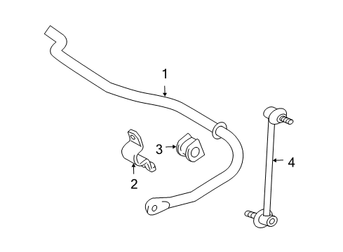 2006 Toyota Highlander Rear Suspension Components, Lower Control Arm, Stabilizer Bar Diagram 1 - Thumbnail