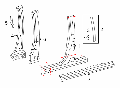 2014 Toyota Tundra Center Pillar & Rocker Diagram