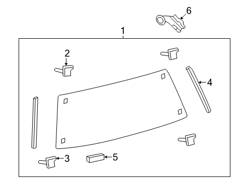 2013 Toyota Land Cruiser Lift Gate - Glass & Hardware Diagram