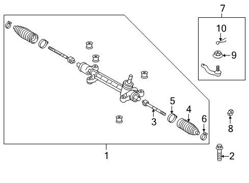 2005 Toyota Prius Tie Rod End Sub-Assembly, Right Diagram for 45046-49145